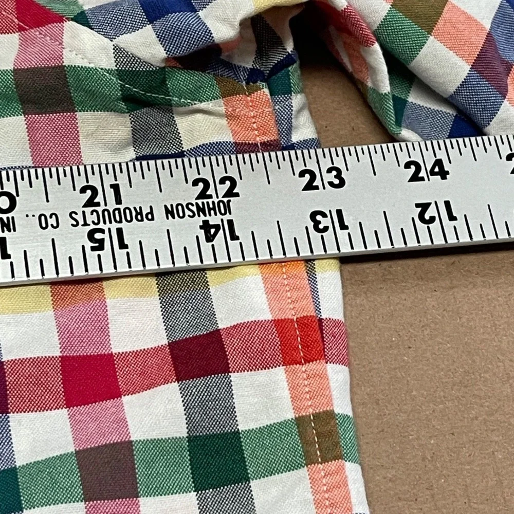 Cremieux Classics 38 Men's Medium Multi Colored Checked Oxford Button Up Brights